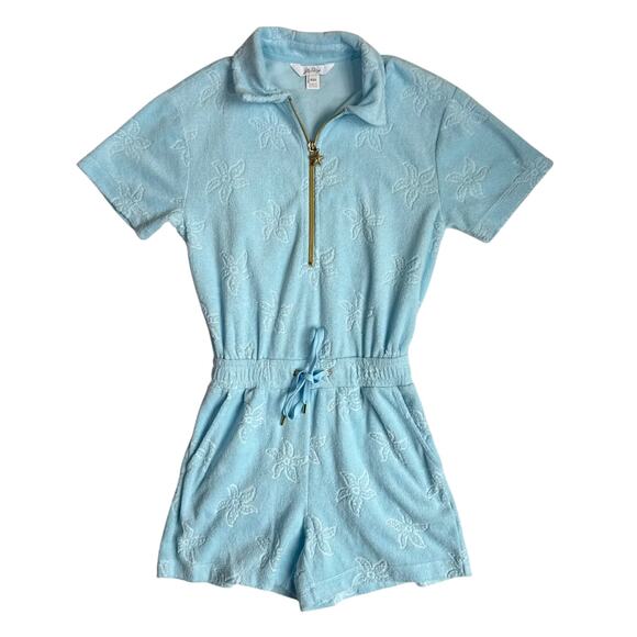 Lilly Pulitzer Katerini Zip Up Romper Starfish Terry Cloth Blue XXS - Picture 1 of 8